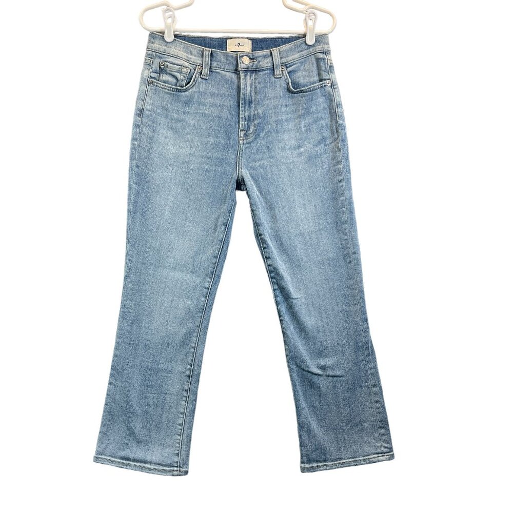 7 For All Mankind Womens Size 30 "High Waist Slim Kick" Light Wash Denim Jeans